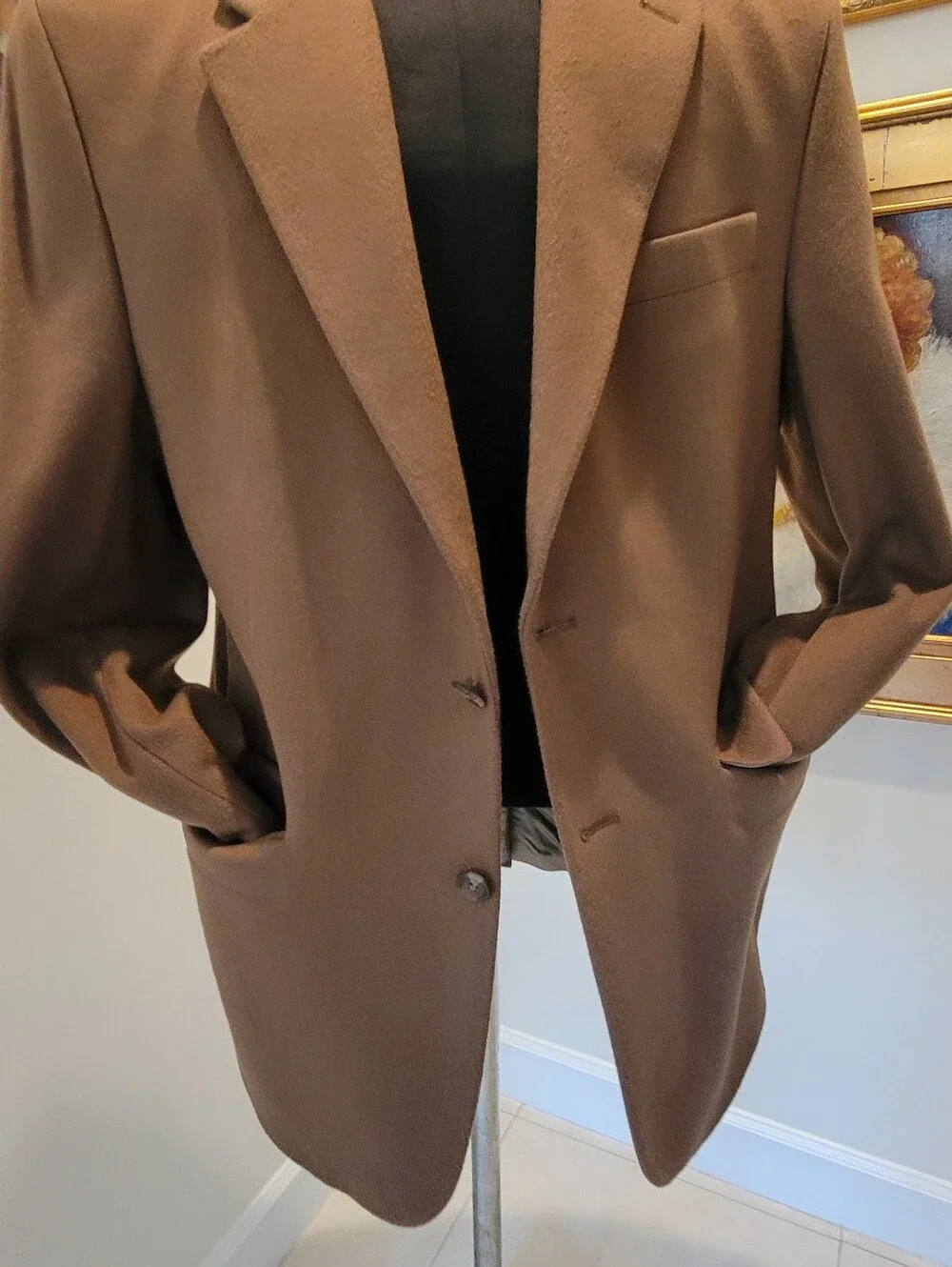 CHAPS Ralph Lauren 42R brown cashmere blazer/sport coat/from Macy's/2 butn front